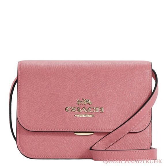 AUTHENTIC COACH Leather Mini Brynn Crossbody Taffy Pink Gold Accents - Picture 2 of 6